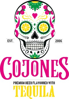 COJONES PREMIUM BEER FLAVOURED WITH TEQUILA EST. 2006