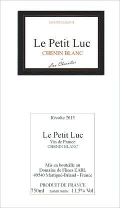 Le Petit Luc CHENIN BLANC DE Luc Chevalier