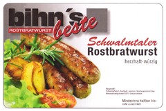 bihn´s ROSTBRATWURST beste Schwalmtaler Rostbratwurst herzhaft-würzig