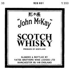 "John Mc Kay " SCOTCH WHISKY