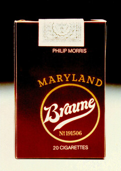 PHILIP MORRIS MARYLAND Braune No 191506 20 CIGARETTES