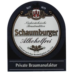 SEIT 1873 Niedersächsische Brautradition Schaumburger Alkoholfrei Gebraut nach dem Reinheitsgebot von 1516 Private Braumanufaktur