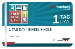 HAMBURG CARD 1 TAG DAY EINZEL SINGLE HVV