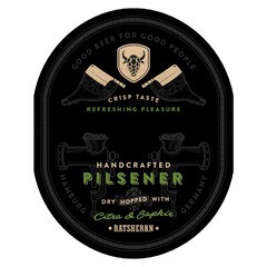 CRISP TASTE REFRESHING PLEASURE HANDCRAFTED PILSENER DRY HOPPED WITH Citra