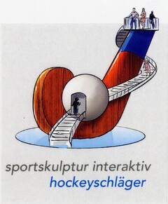 sportskulptur interaktiv hockeyschläger