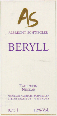 AS ALBRECHT SCHWEGLER BERYLL