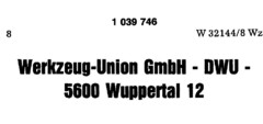 Werzeug-Union GmbH - DWU - 5600 Wuppertal 12