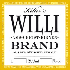 Keller`s WILLI-AMS-CHRIST-BIRNEN-BRAND