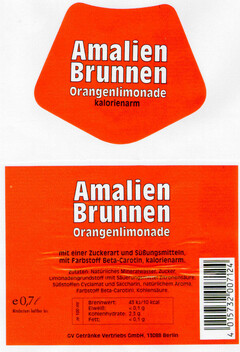 Amalien Brunnen Orangenlimonade kalorienarm