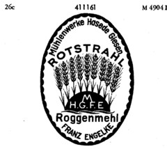 ROTSTRAHL Roggenmehl FRANZ ENGELKE H.G.F.E Mühlenwerke Hasede Giesen