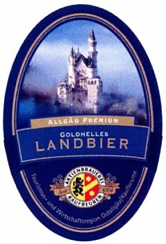 Allgäu Premium Goldhelles LANDBIER AKTIENBRAUEREI KAUFBEUREN Tourismus- und Wirtschaftsregion Ostallgäu/Kaufbeuren