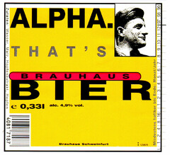 ALPHA. THAT'S BRAUHAUS BIER