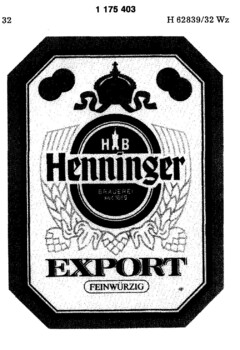 Henninger Brauerei seit 1869 Export