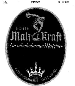 Echte Malzkraft Ein alkoholarmes Malzbier Kronenbrauerei Offenburg