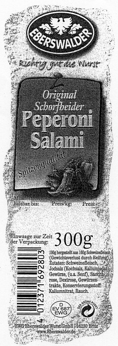 Original Schorfheider Peperoni Salami Spitzenqualität