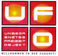 UFO UNBEGRENZTES FREIZEIT OBJEKT WILLKOMMEN IN DER ZUKUNFT!