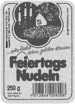 Feiertags Nudeln