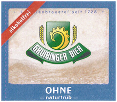 GRUIBINGER BIER alkoholfrei OHNE naturtrüb