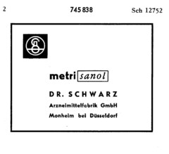 metri sanol DR. SCHWARZ Arzneimittelfabrik GmbH Monheim bei Düsseldorf