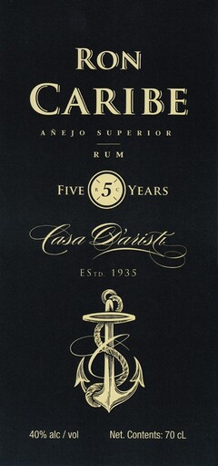 RON CARIBE 5 AÑEJO SUPERIOR RUM