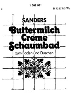SANDERS Buttermilch Creme Schaumbad zum Baden und Duschen