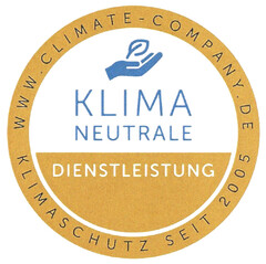 KLIMANEUTRALE DIENSTLEISTUNG WWW.CLIMATE-COMPANY.DE KLIMASCHUTZ SEIT 2005