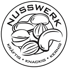 NUSSWERK KRÄFTIG · KNACKIG · KERNIG