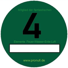 Mitglied der fantastischen 4 Elemente -Feuer-Wasser-Erde-Luft www.pronull.de