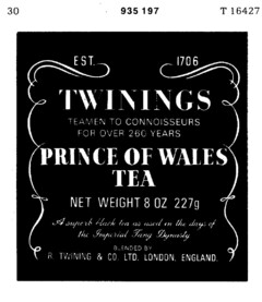 TWININGS PRINCE OF WALES TEA