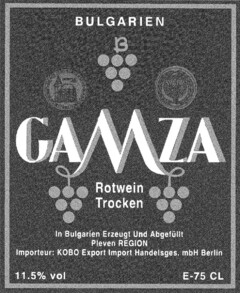 BULGARIEN GAMZA Rotwein Trocken