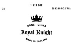 BONE CHINA Royal Knight MADE IN ENGLAND
