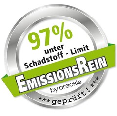 97% unter Schadstoff - Limit EMISSIONSREIN by breckle geprüft!