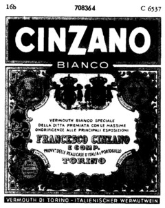 CINZANO BIANCO FRANCESCO CINZANO