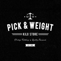 PICK & WEIGHT KILO STORE Vintage Clothing Quality Garments EST. 1989