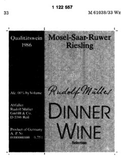 Rudolf Müller DINNER WINE Selection MOSEL-SAAR-RUVER Riesling