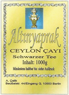 Altinyaprak CEYLON CAYI Schwarzer Tee