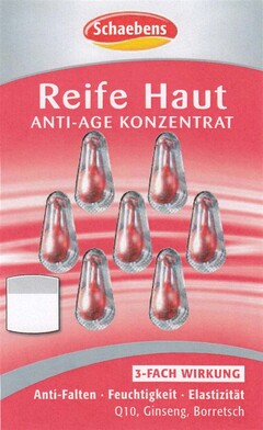 Schaebens Reife Haut ANTI-AGE KONZENTRAT 3-FACH WIRKUNG Anti-Falten Feuchtigkeit Elastizität Q10, Ginseng, Borretsch