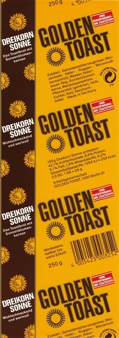 GOLDEN TOAST DREIKORNSONNE