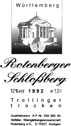 Rotenberger Schloßberg  Trollinger trocken