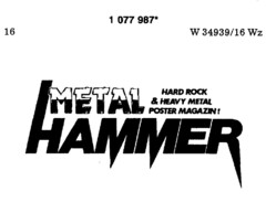 METAL HAMMER HARD ROCK & HEAVY METAL POSTER MAGAZIN !