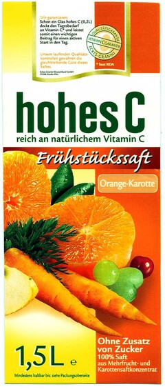 hohes C Frühstückssaft Orange-Karotte