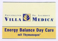 PRIVATKLINIK DR. ASCHHOFF VILLA MEDICA Energy Balance Day Care mit Thymunogen