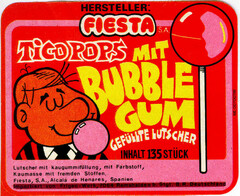 FIESTA TICOPOPS MIT BUBBLEGUM GEFÜLLTE LUTSCHER