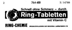 Schnell ohne Schmerz - durch Ring Tabletten mit Vitamin C