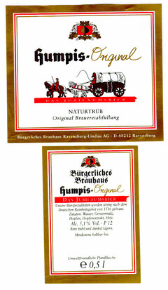 Humpis-Original NATURTRÜB Original Brauereiabfüllung Bürgerliches Brauhaus