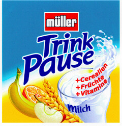 müller Trink Pause Milch +Cerealien +Früchte +Vitamine