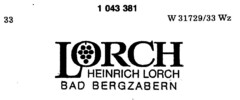 LORCH HEINRICH LORCH BAD BERGZABERN