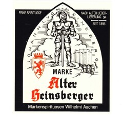 MARKE Alter Heinsberger Markenspirituosen Wilhelmi Aachen