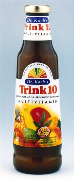 Dr. Koch's Trink 10 ANGEREICHERT MIT 10 LEBENSWICHTIGEN VITAMINEN MULTIVITAMIN