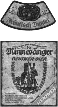 Fränkisch Dunkel GENTNER-BIER VON WOLFRAMS-ESCHENBACH